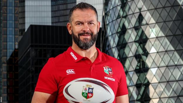 Farrell poses with a rugby ball in London