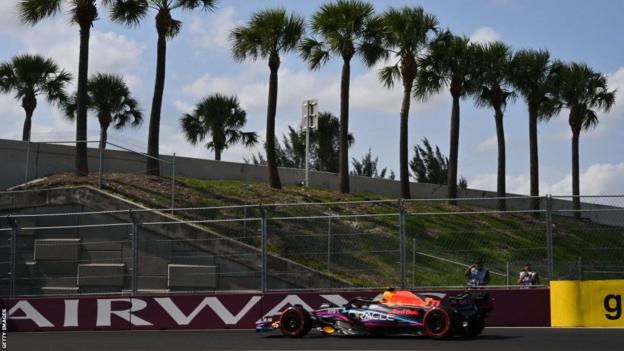 Sergio Perez on track in Miami