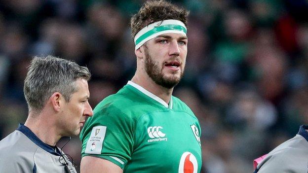 Caelan Doris was injured five minutes into his first cap in Ireland's opening win over Scotland