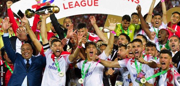 Wydad Casablanca celebrates winning the African Champions League