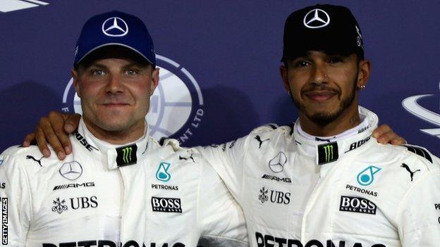 Valtteri Bottas and Lewis Hamilton