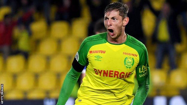 Emiliano Sala celebrates scoring