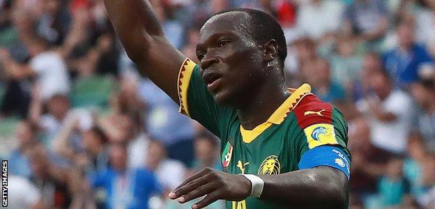 Vincent Aboubakar en action pour le Cameroun