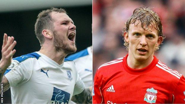 James Norwood (left) and Dirk Kuyt (right) have both experienced success for Merseyside clubs