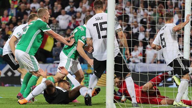 Northern Ireland in action against Germany