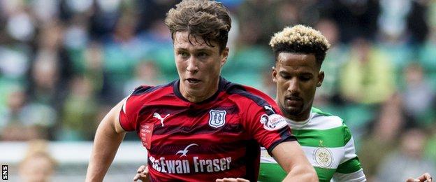 Dundee defender Jack Hendry in action against Celtic