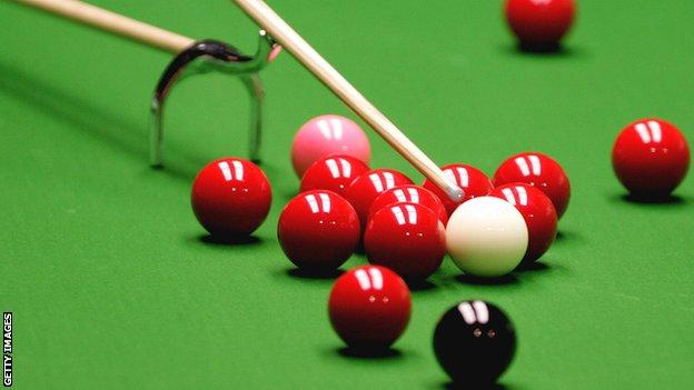 Snooker table and balls