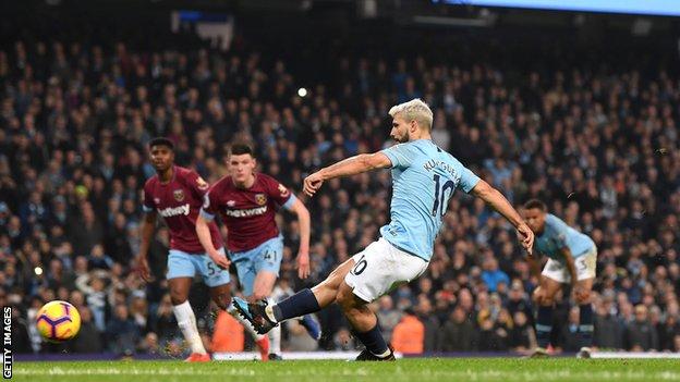 Man City 1-0 West Ham: Sergio Aguero scores penalty to seal win for ...