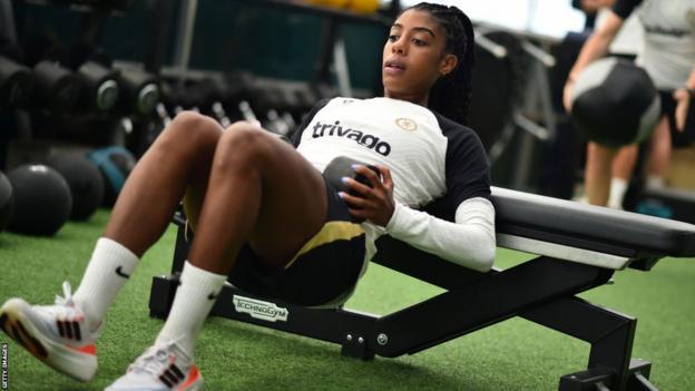 Ashley Lawrence training with Chelsea