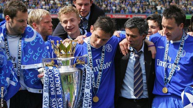 Chelsea celebrate with Premier League title in 2005