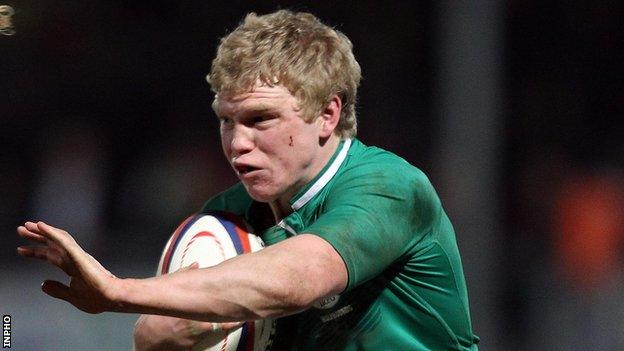 Nevin Spence in action for the Irish Wolfhounds in March 2012