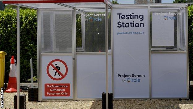 A testing station in the Premier League