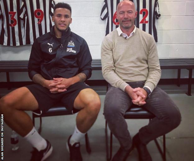 Alan Shearer and Jamaal Lascelles