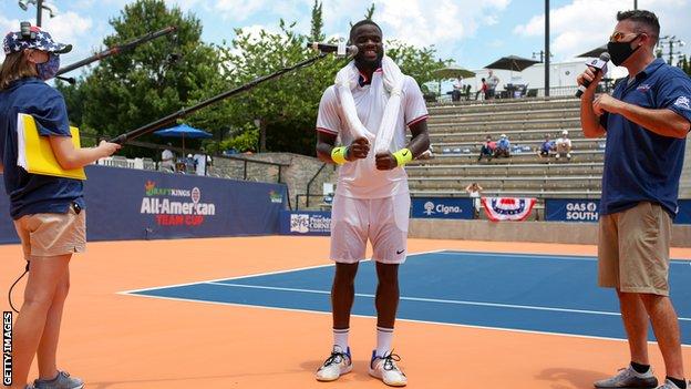 Frances Tiafoe at the All-American Team Cup