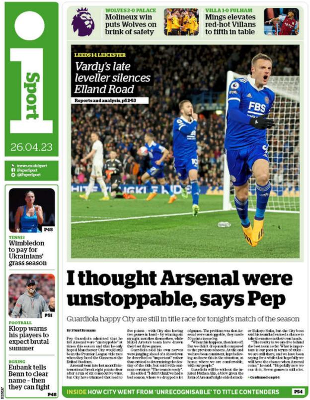 Wednesday's back pages BBC Sport