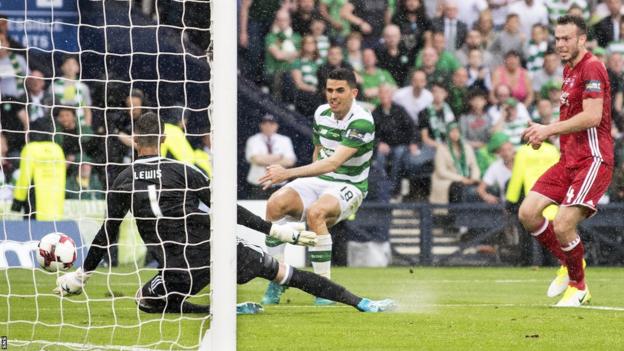 Tom Rogic fires home the winner in the 2017 Scottish Cup final