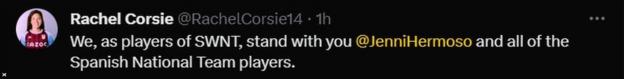 Rachel Corsie tweet