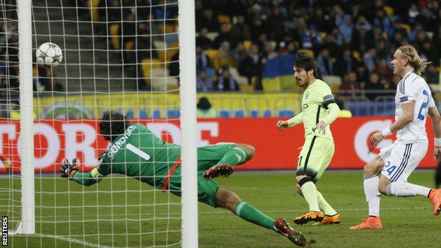 David Silva scored Man City's second goal against Dynamo Kiev