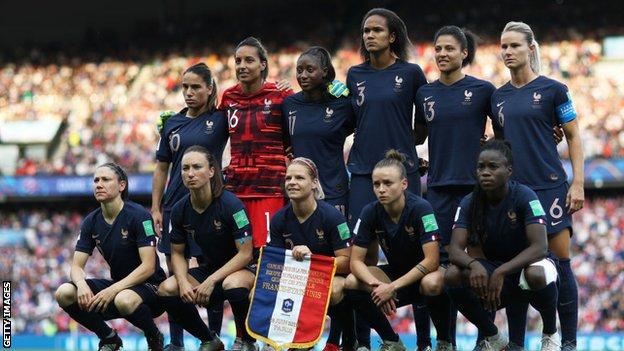 France team ahead of the World Cup quarter-final defeat to the USA