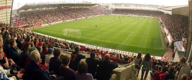 Pittodrie will be full to its 20,000 capacity this evening against Kairat Almaty