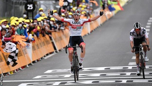 Tadej Pogacar wins stage nine of the 2020 Tour de France