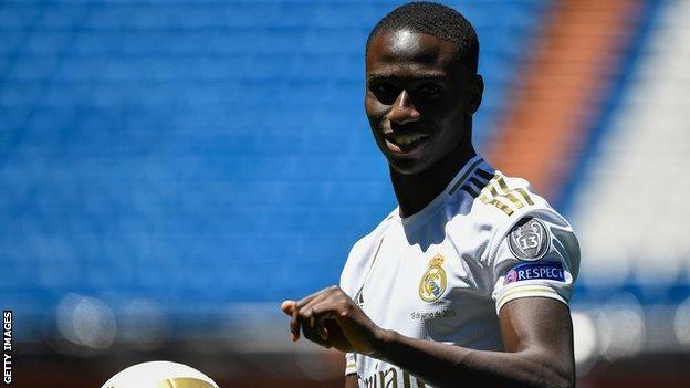 Ferland Mendy in a Real Madrid shirt