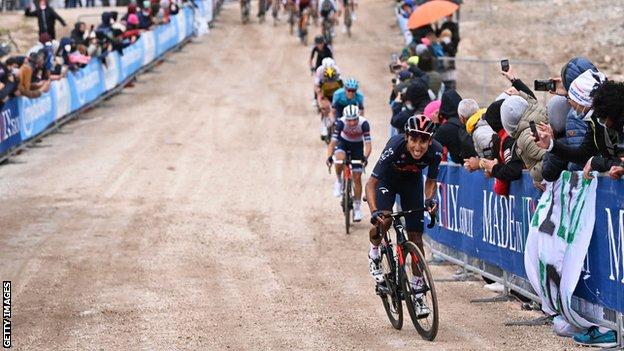 Egan Bernal rides to victory on stage nine