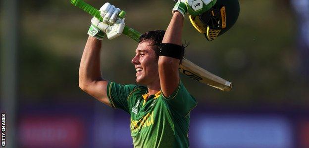 Dewald Brevis in action for South Africa Under-19s