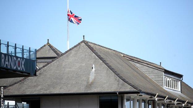 Aintree flag at half-mast