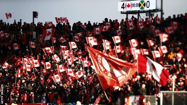 Canada fans celebrate
