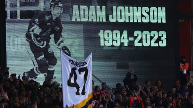 Nottingham Forest tribute to ice hockey player Adam Johnson