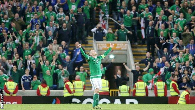 Steven Davis scored twice as Northern Ireland beat Greece in 2015 to qualify for Euro 2016