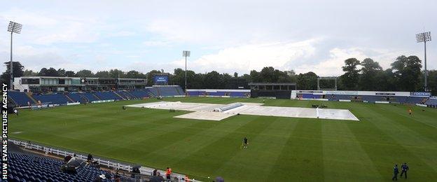 Rain at the SSE Swalec Stadium