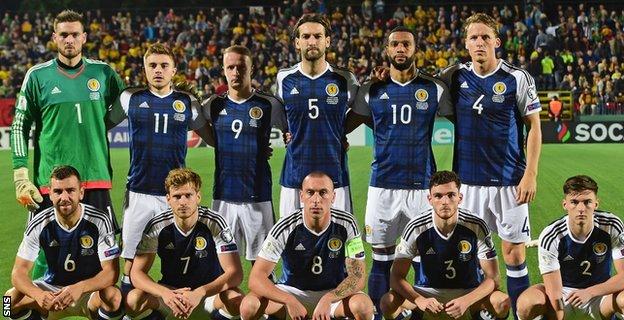 Scotland's starting line-up against Lithuania