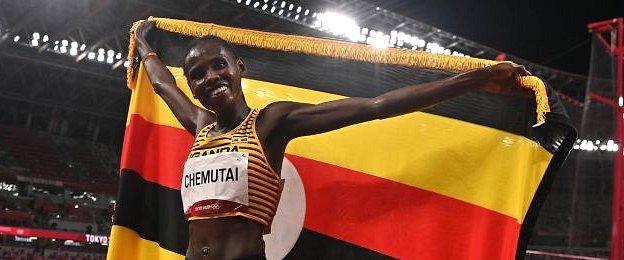 Uganda's Peruth Chemutai, 22, kicked on from her fifth-place finish at Doha 2019 to win gold