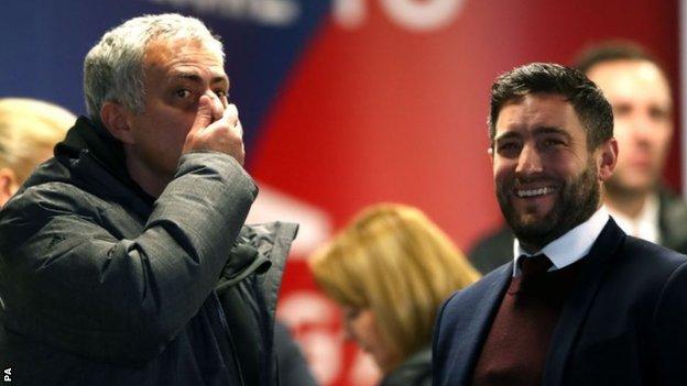 Jose Mourinho (left) and Lee Johnson