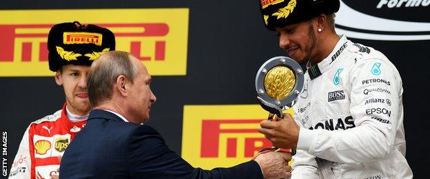 Vladimir Putin, Lewis Hamilton, Russian Grand Prix