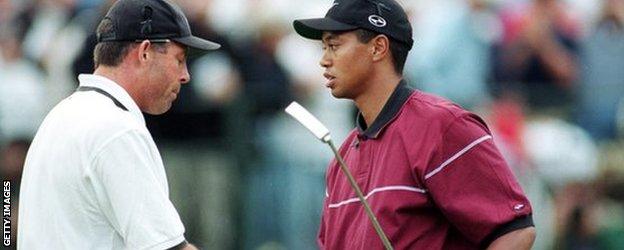 Steve Williams and Tiger Woods
