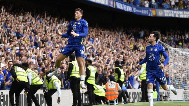 Ross Barkley celebrates scoring a goal for Chelsea