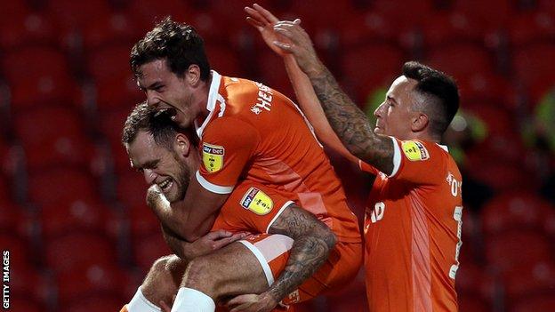 Blackpool players celerbrate