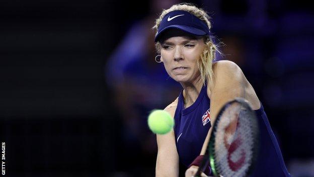 Katie Boulter returns for Great Britain in the Billie Jean King Cup tie against Kazakhstan in Glasgow