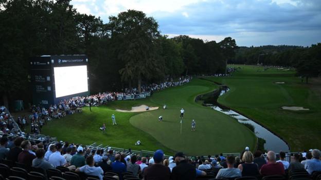 The 18th hole at Wentworth.