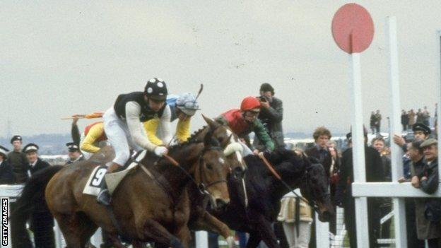 Victory for Bob Davies on Lucius at Aintree came in a five-horse finish, one of the National's tightest-ever