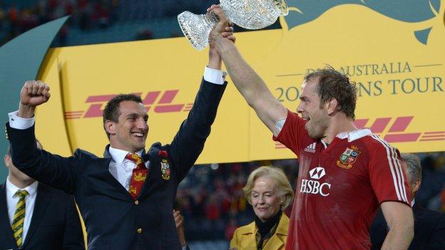 Sam Warburton led the Lions to victory against Australia in the 2013 First Test, but a hamstring injury in the Second Test meant Alun Wyn Jones was skipper for the last game of the series