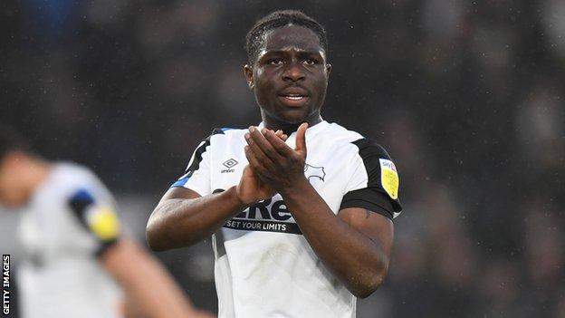 Udinese-bound Festy Ebosele has been handed a maiden call-up after impressing for Derby County