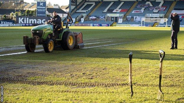 The pitch at Dens Park was deemed unplayable