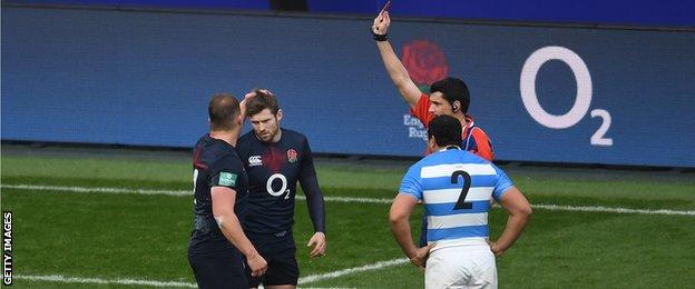 Elliot Daly was red-carded against Argentina