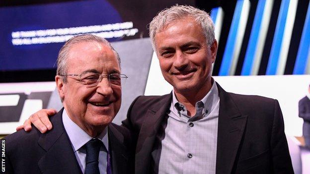 Florentino Perez and Jose Mourinho
