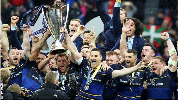 Leinster celebrate Champions Cup victory
