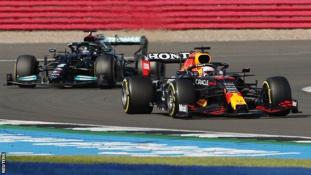 Max Verstappen and Lewis Hamilton out on track
